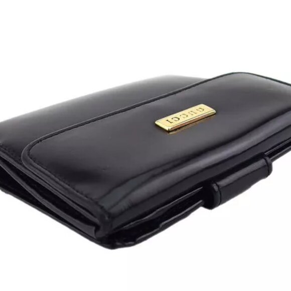 GUCCI W hook wallet logo plate Authentic Used - Picture 3 of 10